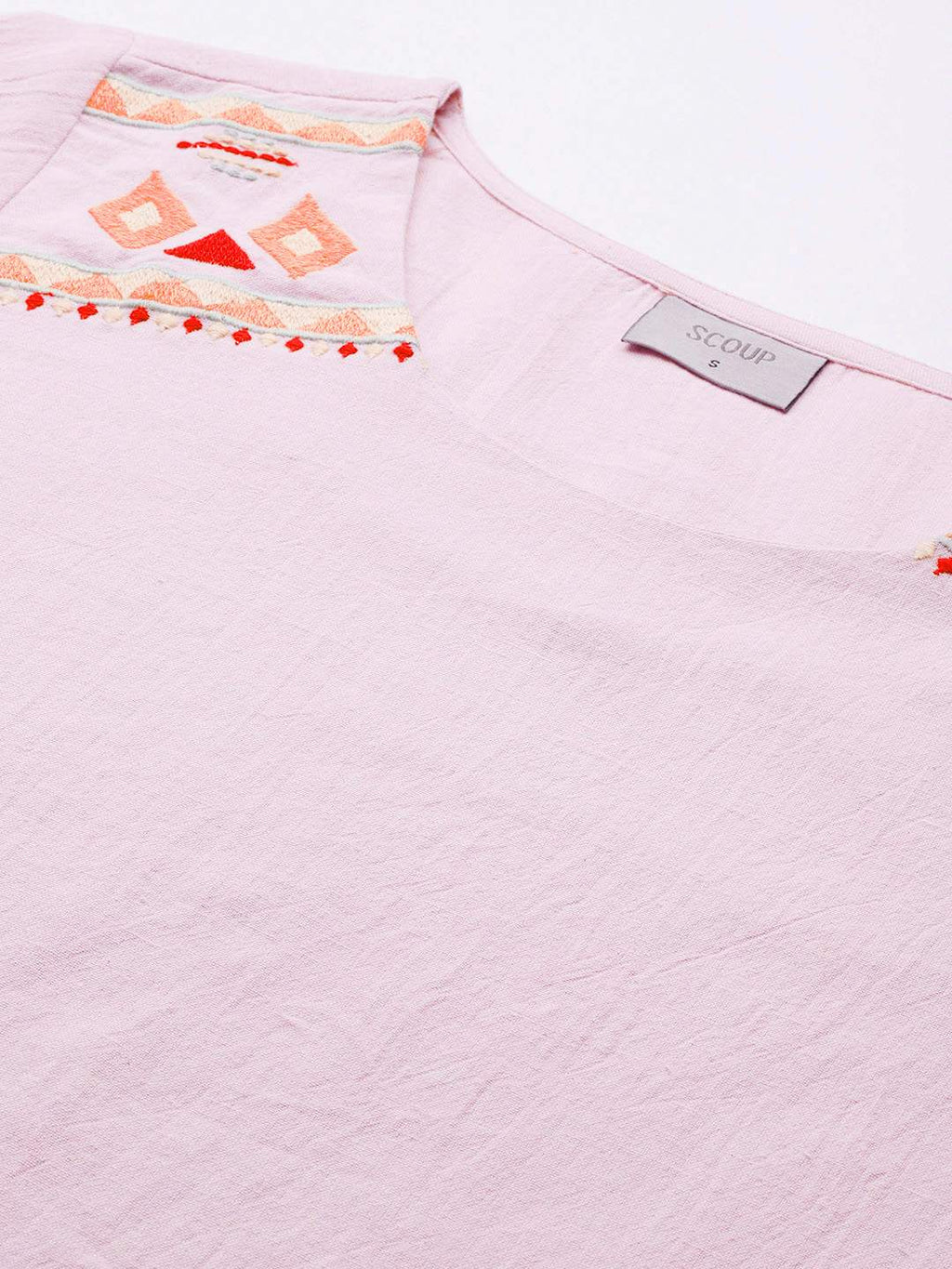 Embroidered mauve top