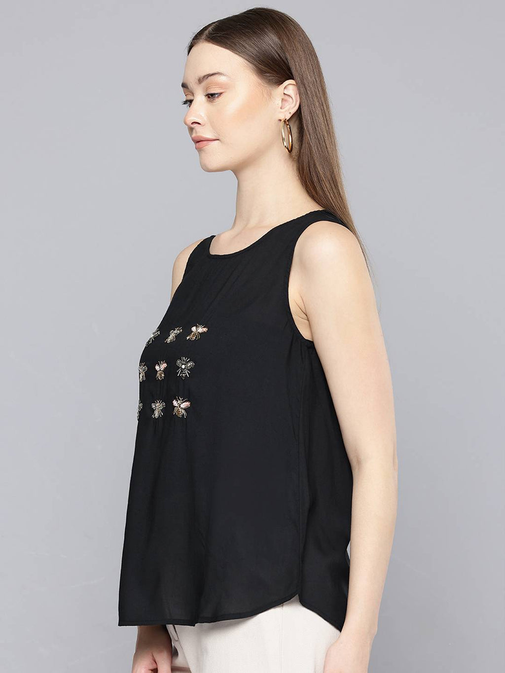 Scoup Honey Bee Embroidered Tank Top