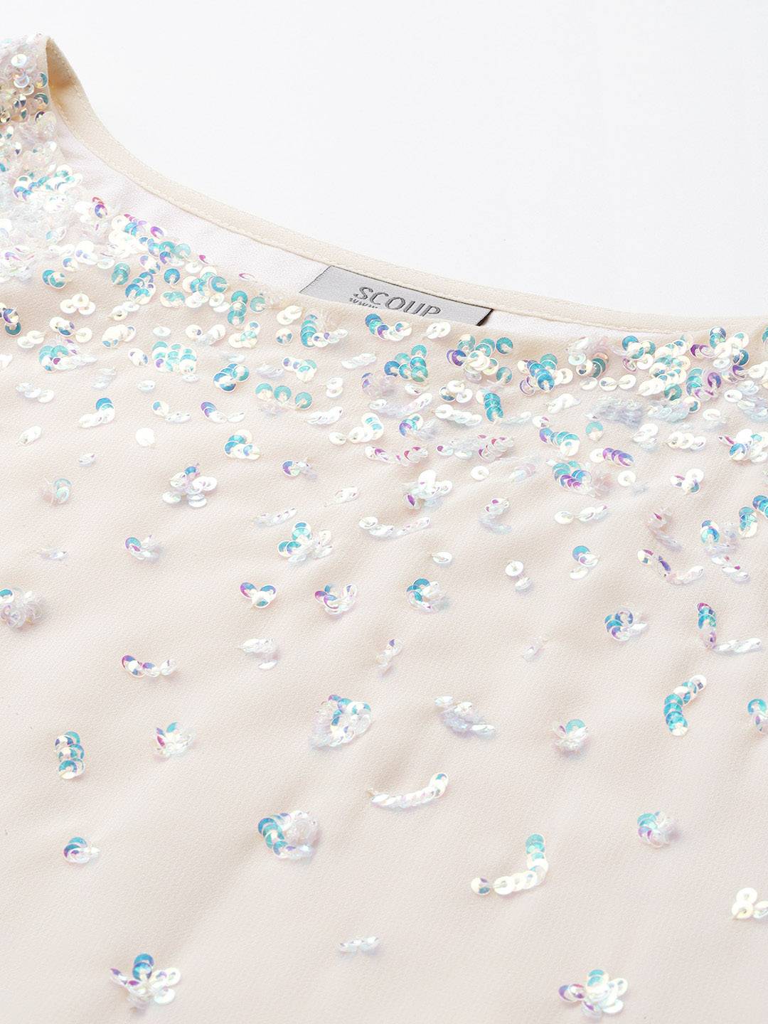 Scoup Embellished Georgette Boxy Top