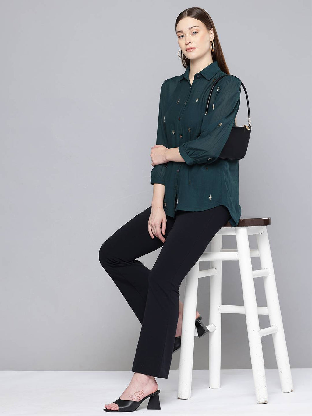 Scoup Green Hand embellished shirt