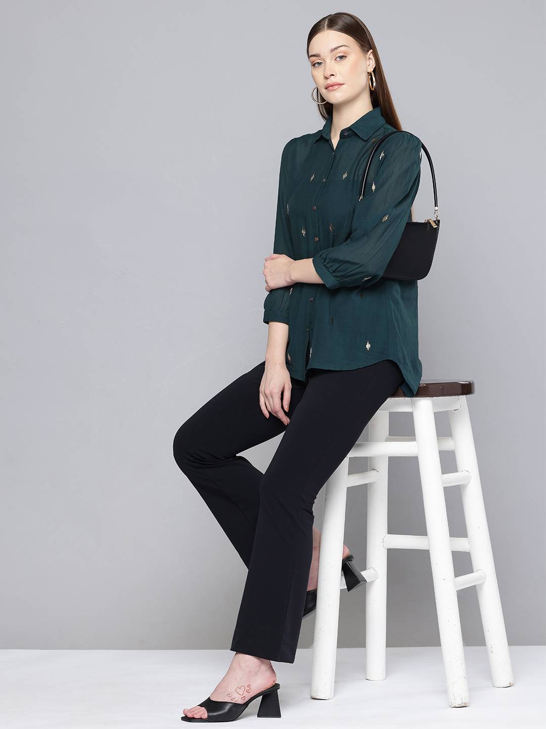 Scoup Green Hand embellished shirt