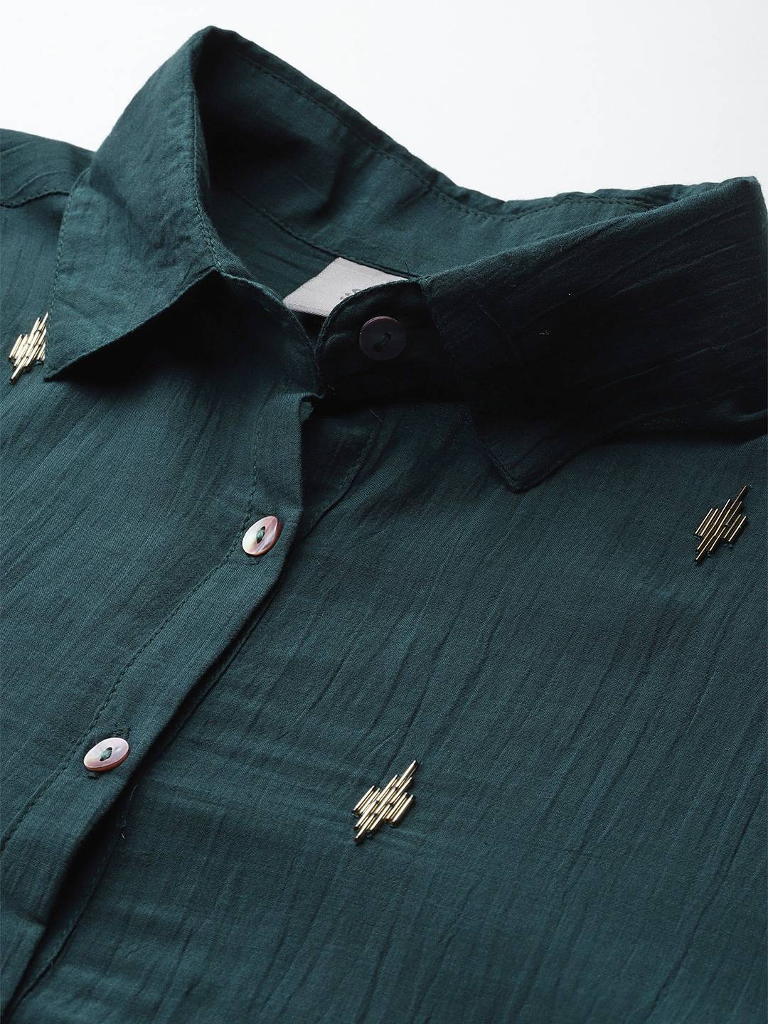 Scoup Green Hand embellished shirt
