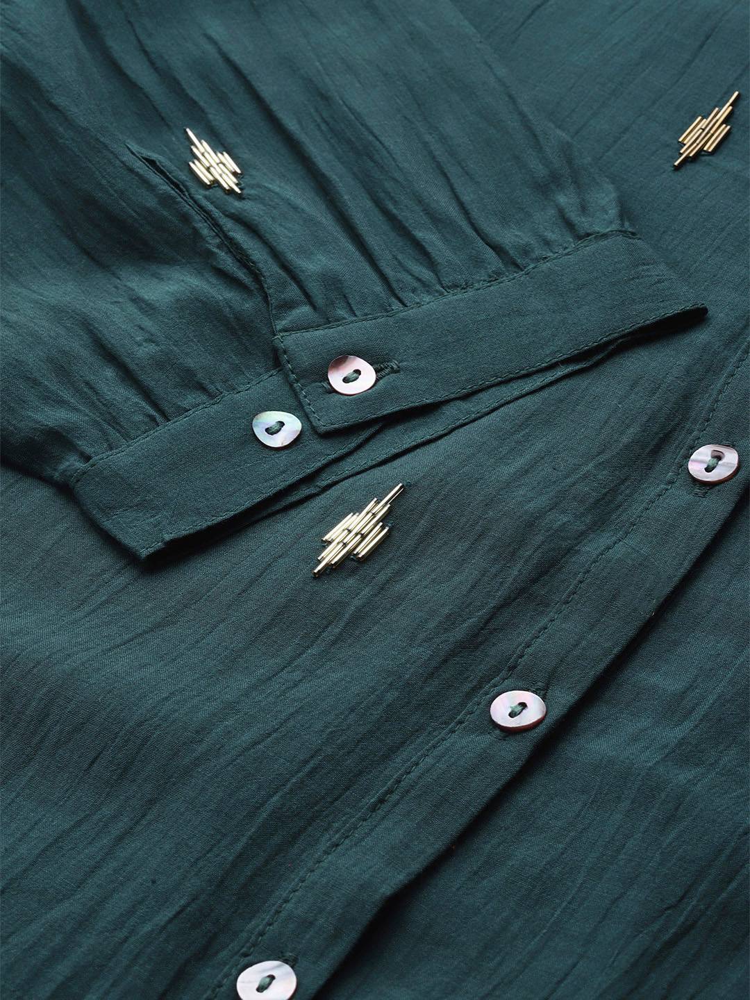 Scoup Green Hand embellished shirt