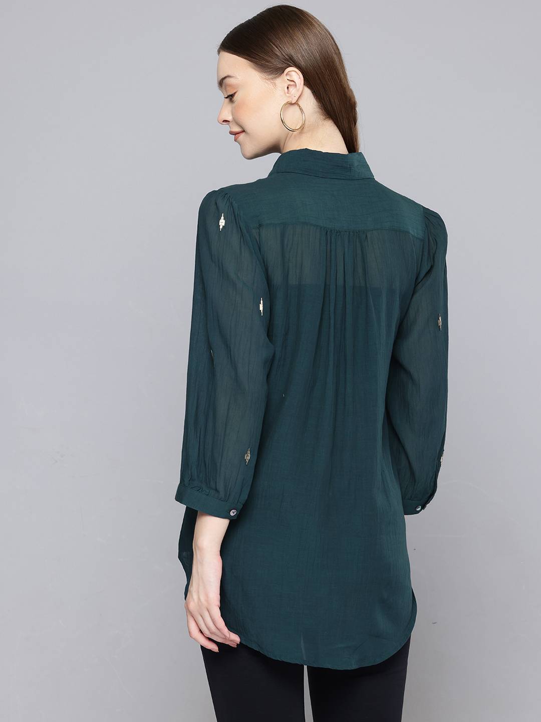 Scoup Green Hand embellished shirt