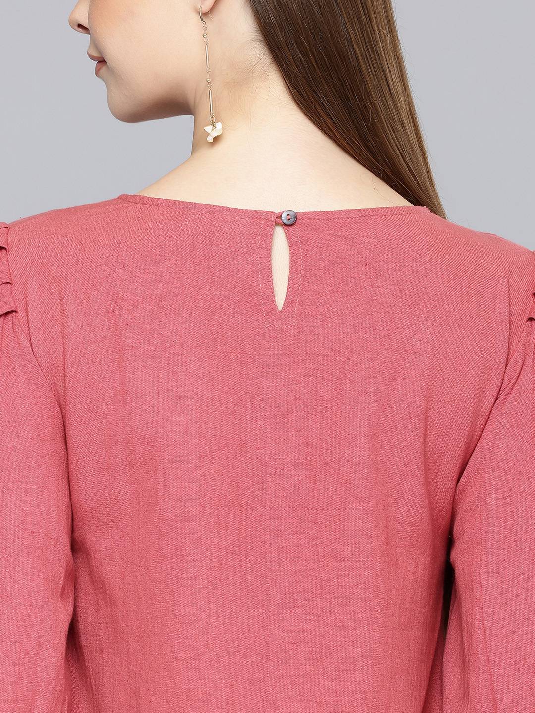 Scoup Floral Embroidered Linen Top