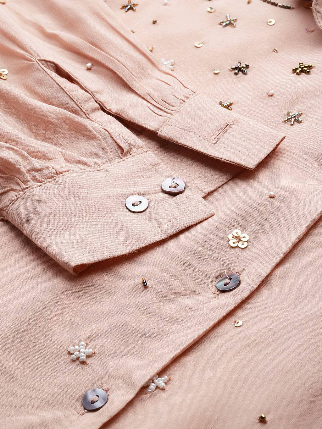Scoup Dusty peach hand embellished shirt