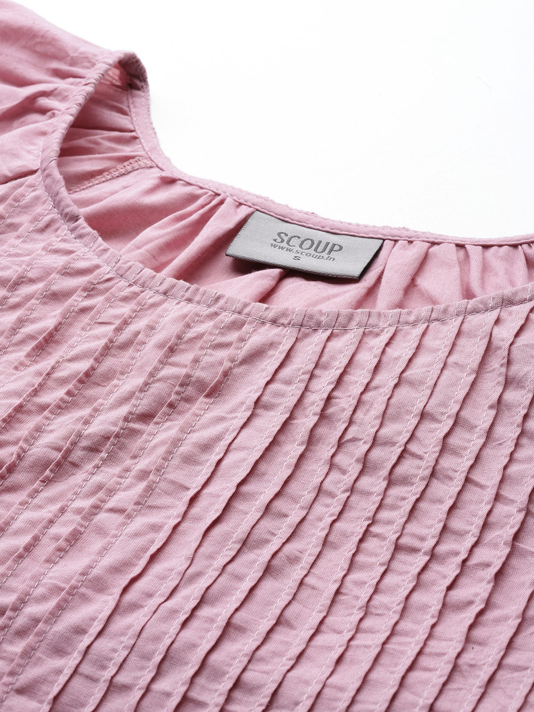 Puff Sleeve Purple Cotton Top