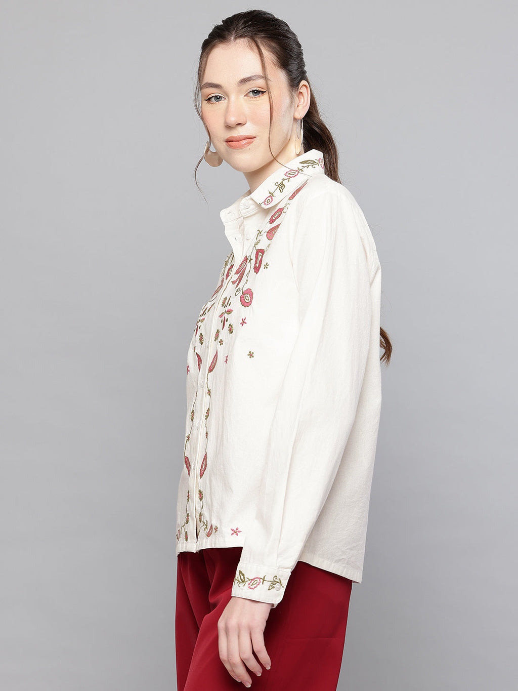 Cotton embroidered shirt