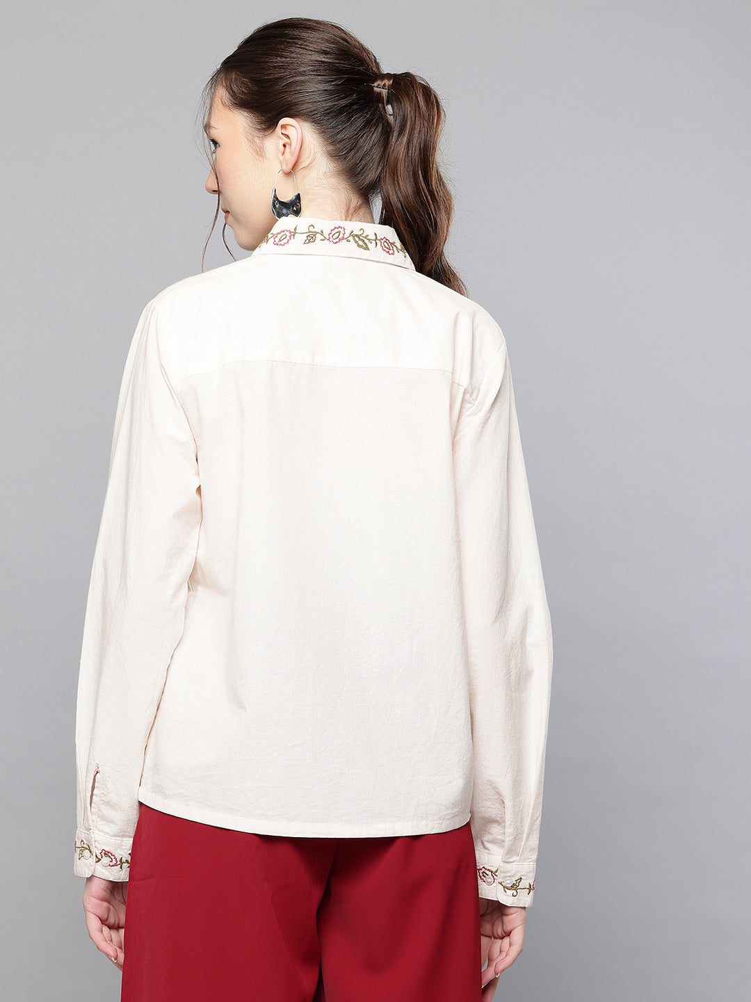 Cotton embroidered shirt