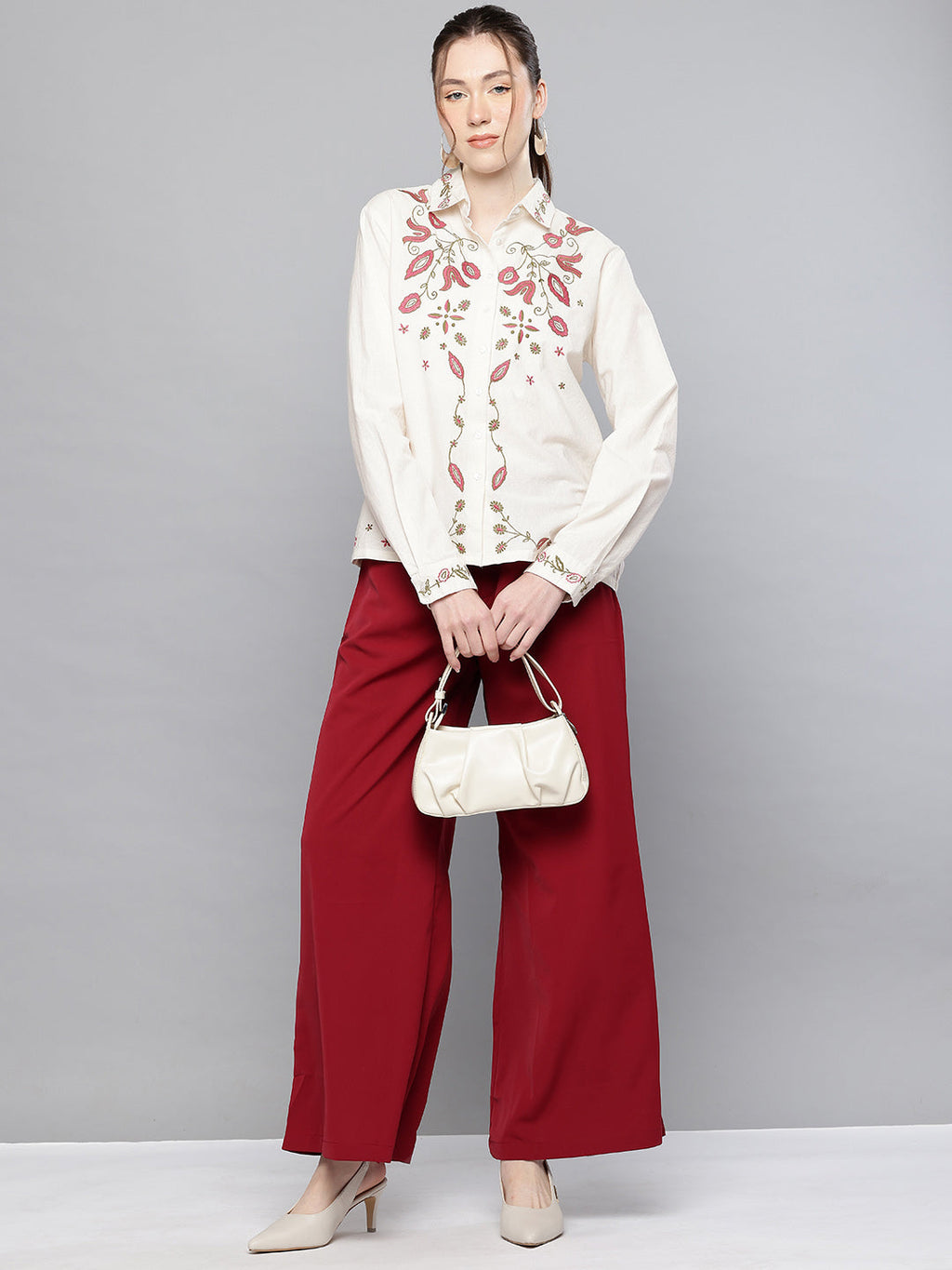 Cotton embroidered shirt