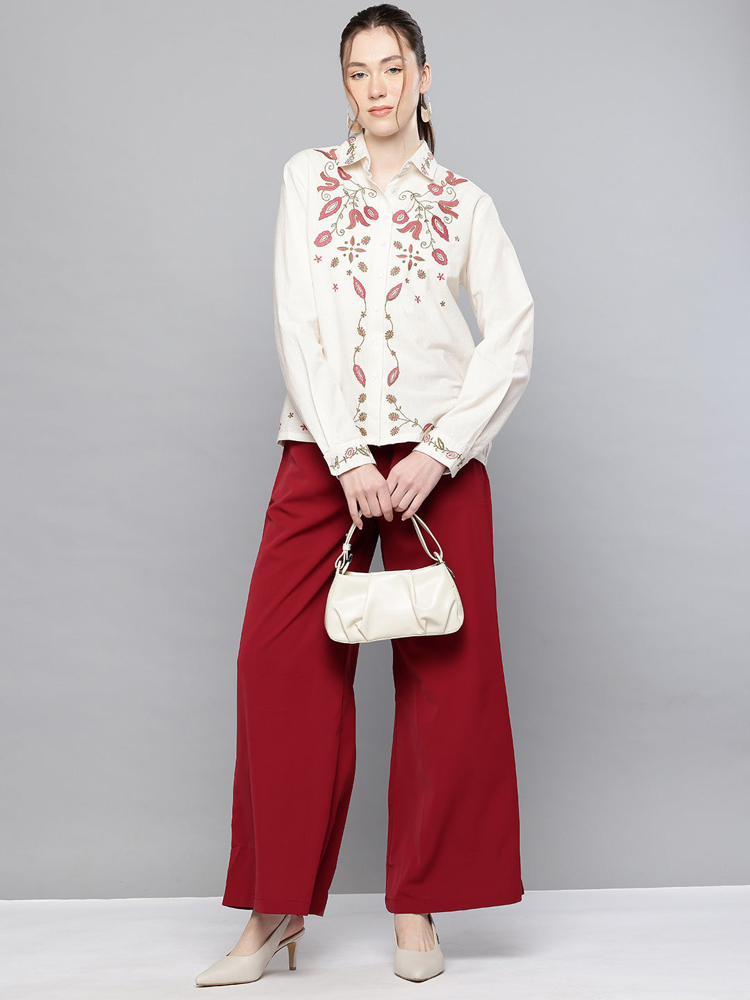Cotton embroidered shirt
