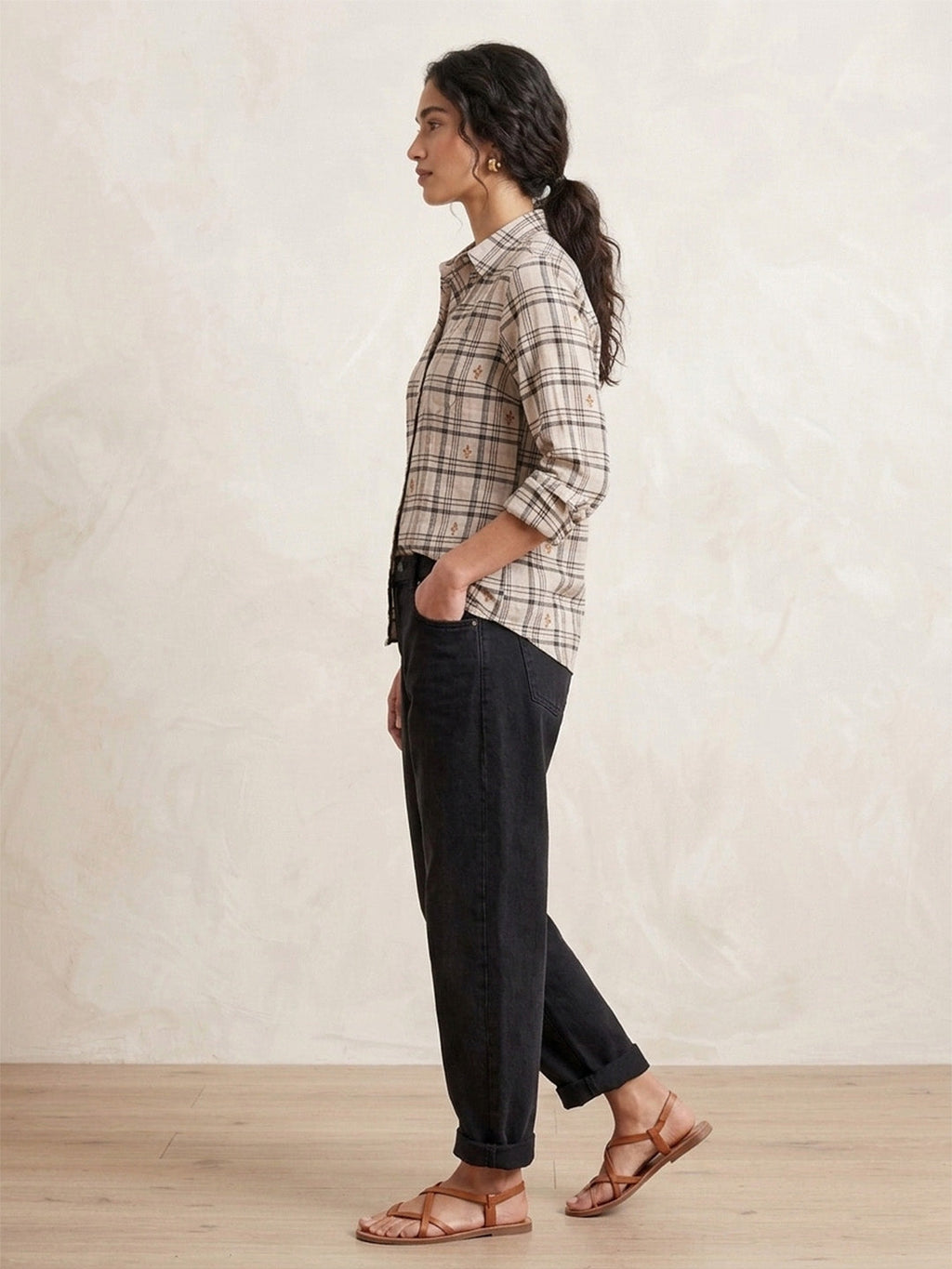 Embroidered Check Shirt