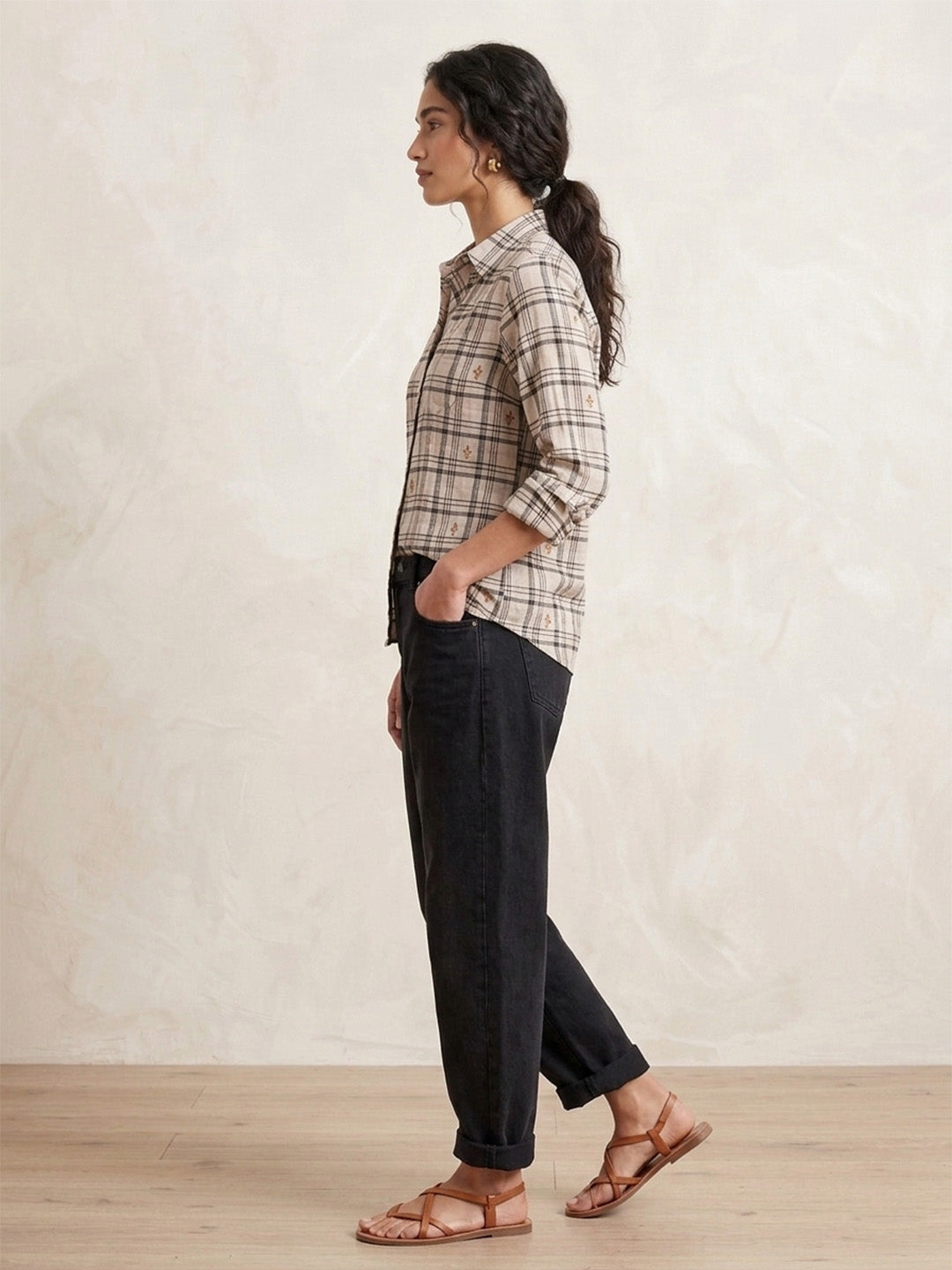 Embroidered Check Shirt
