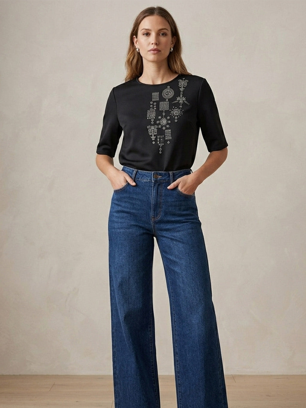 Embellished Knit Top