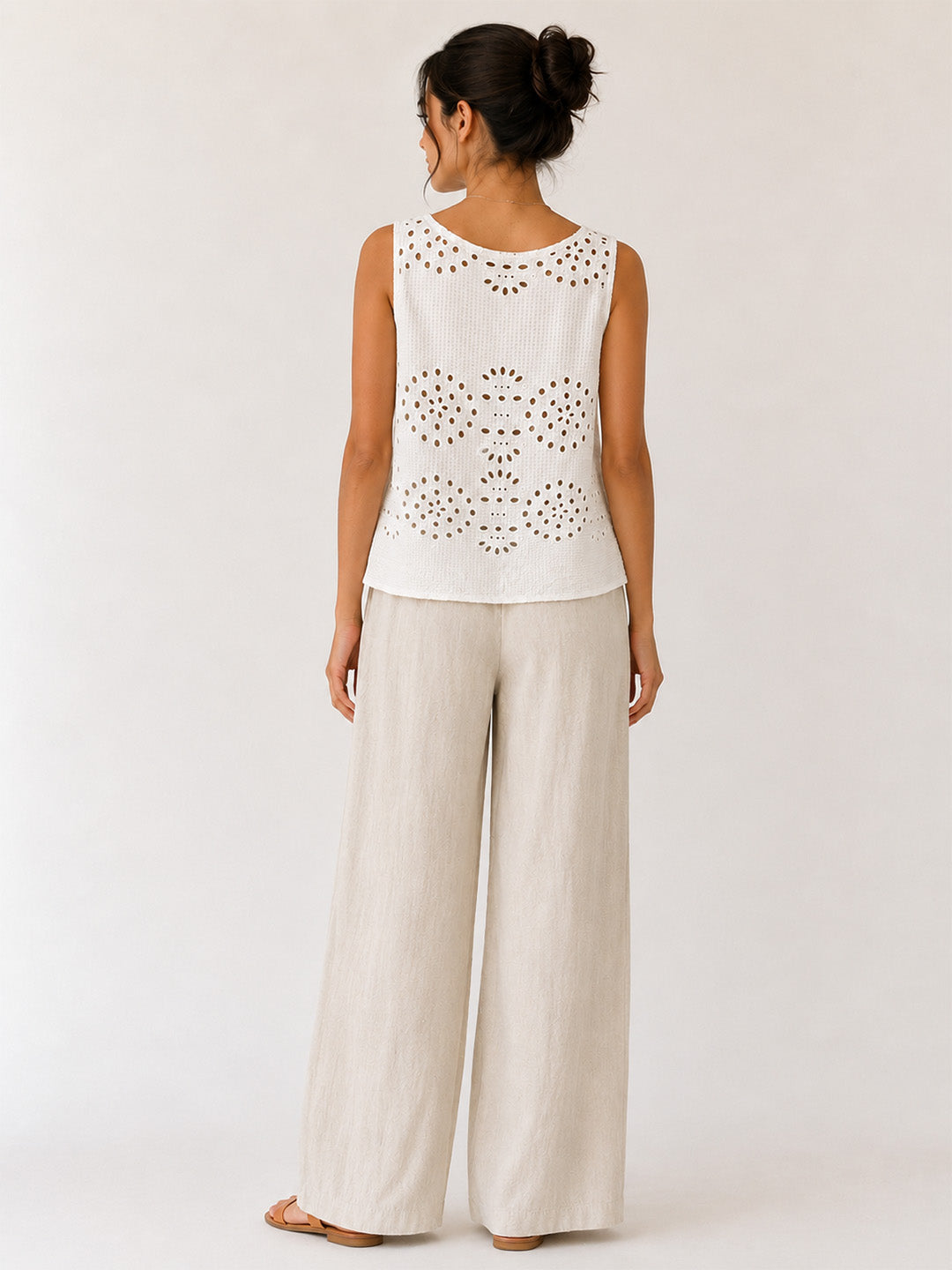 Embroidered Schifli White Top