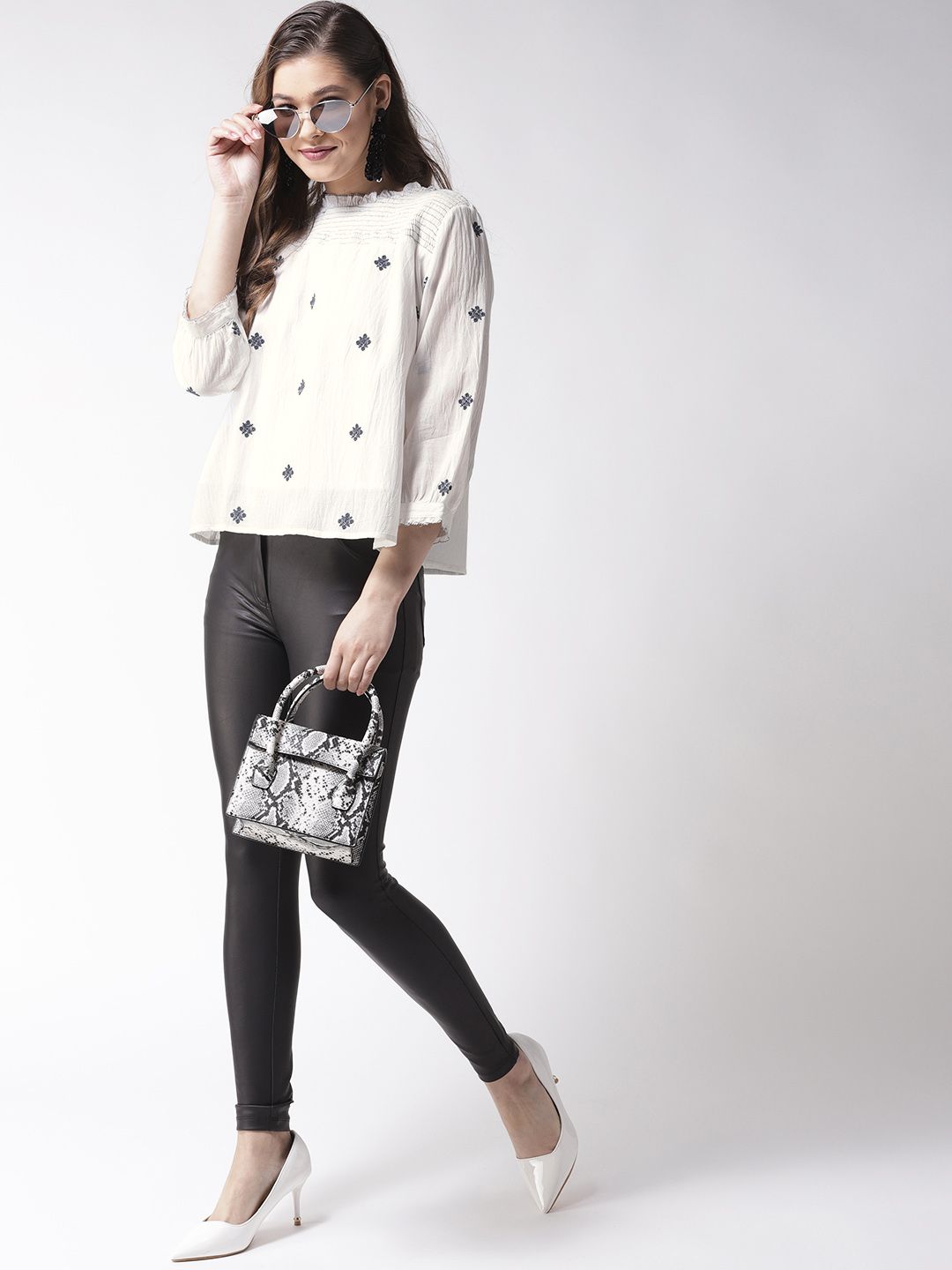 Smocked Yoke & Embroidered Top