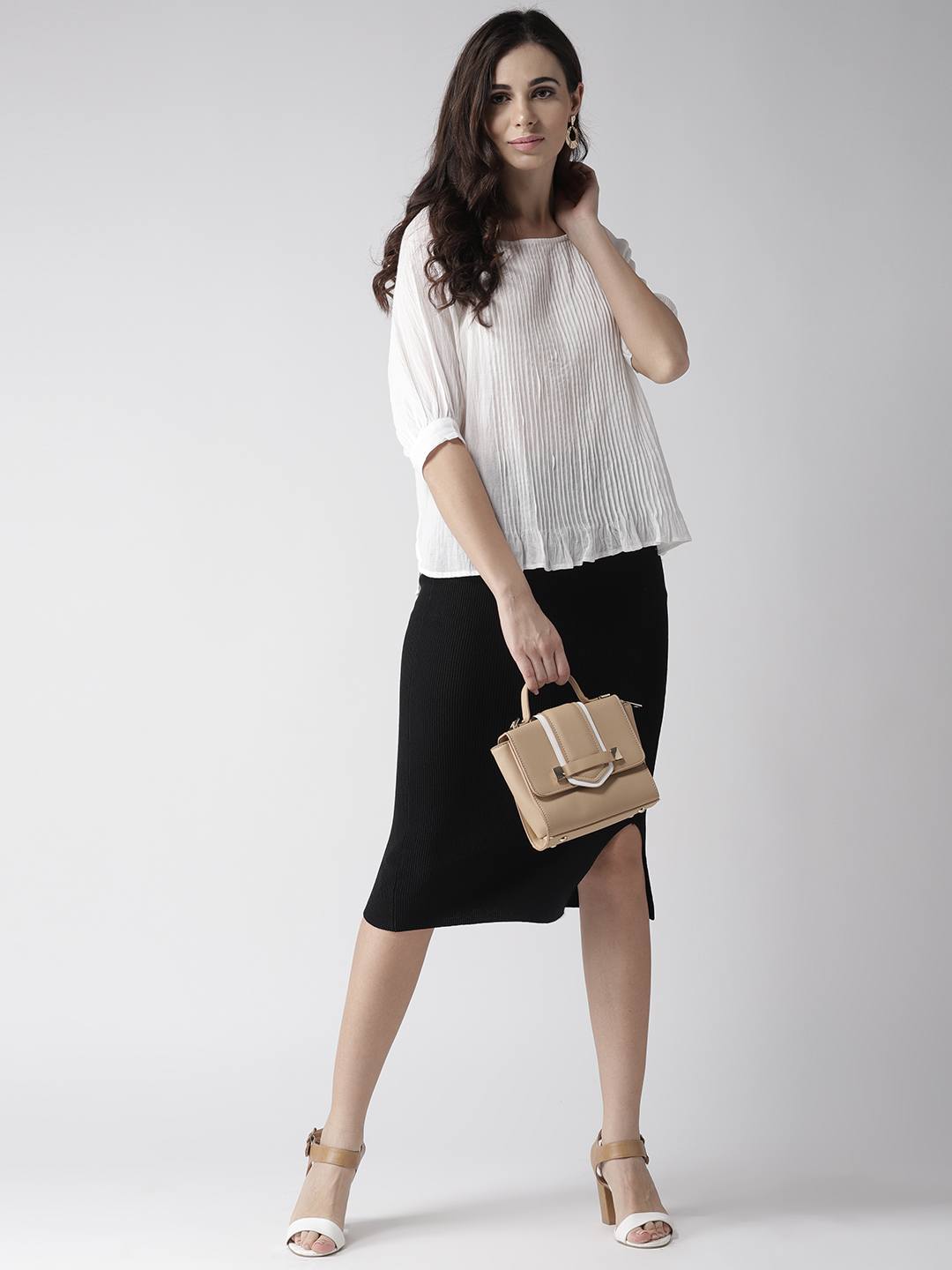 White Pintuck Detail Top