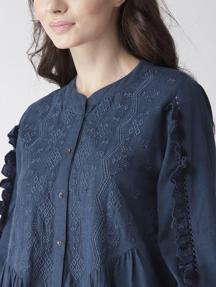blue tunic top womens