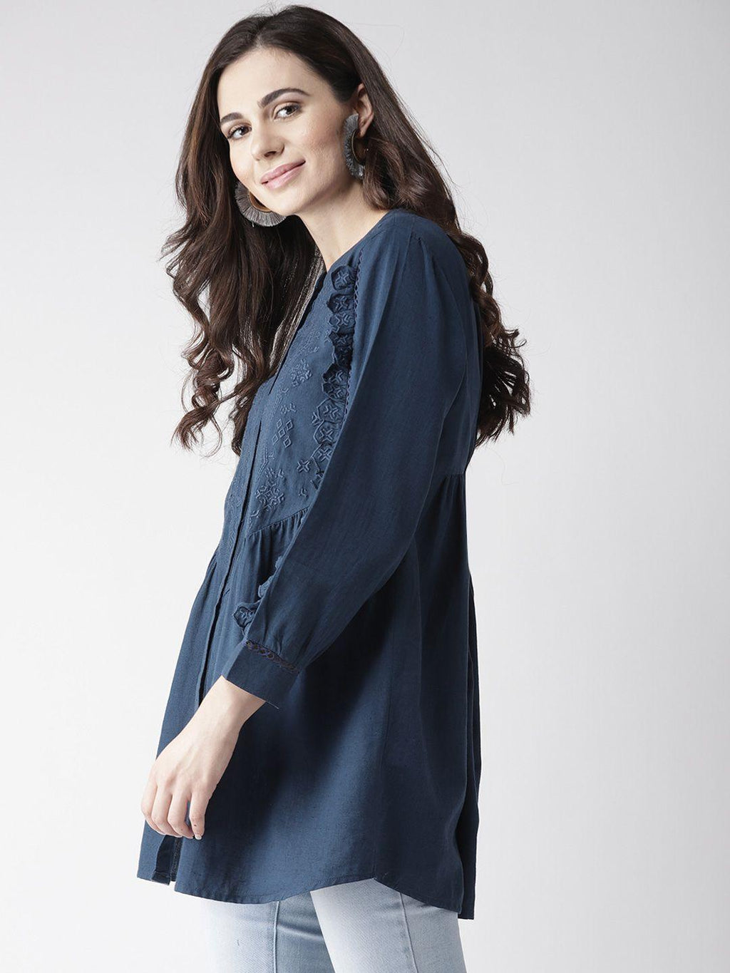 blue tunic top womens