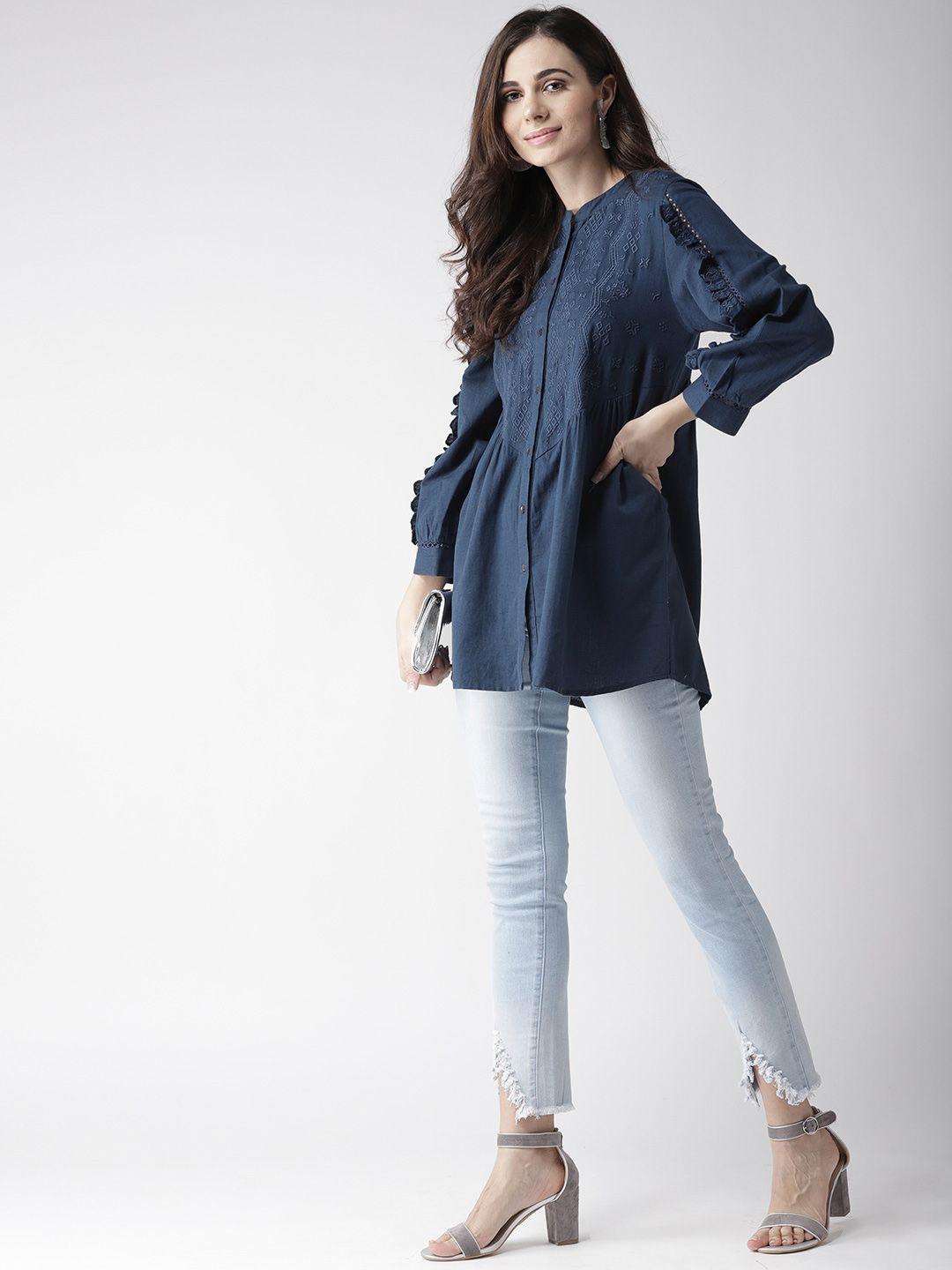 blue tunic top womens