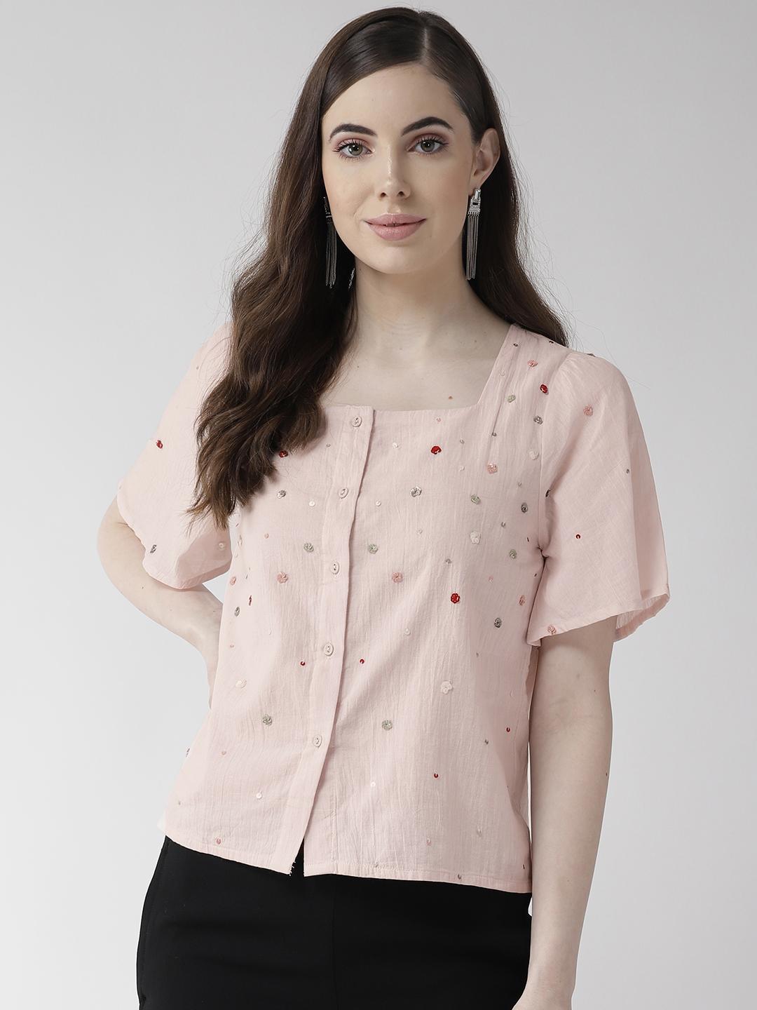 Pink Cotton Embellishment Top