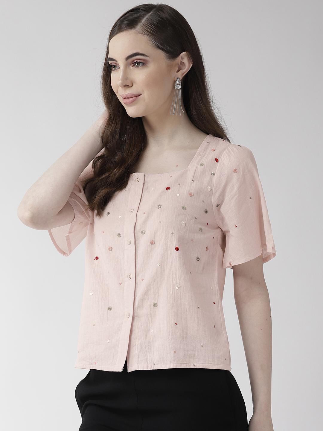 Pink Cotton Embellishment Top