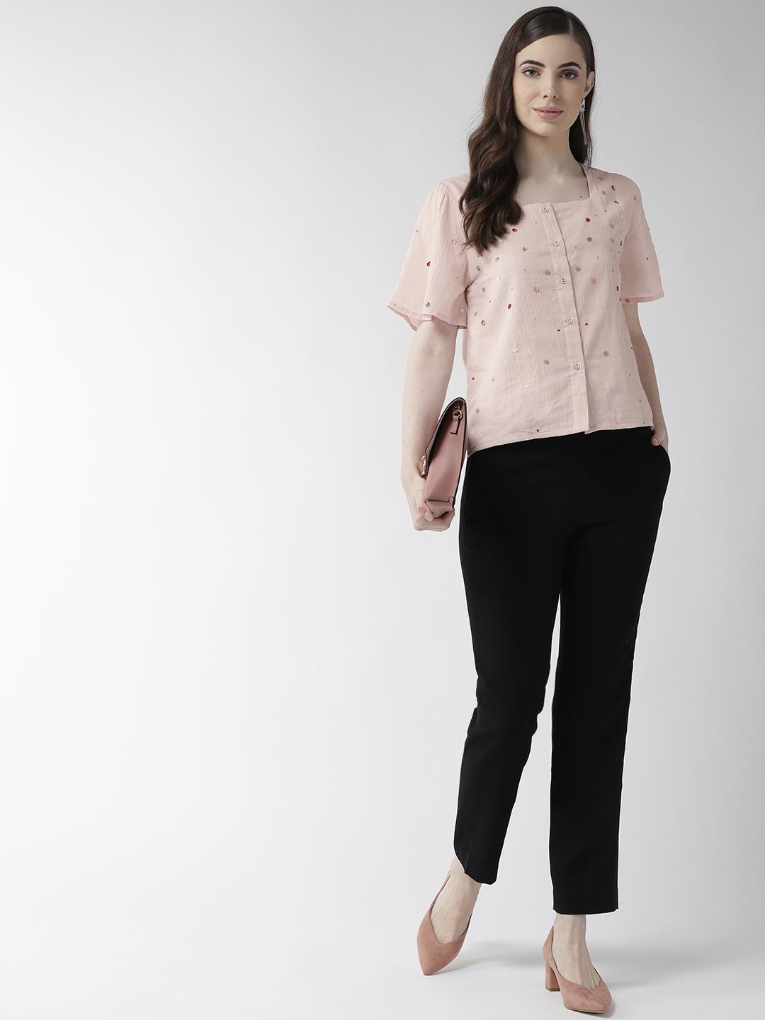 Pink Cotton Embellishment Top