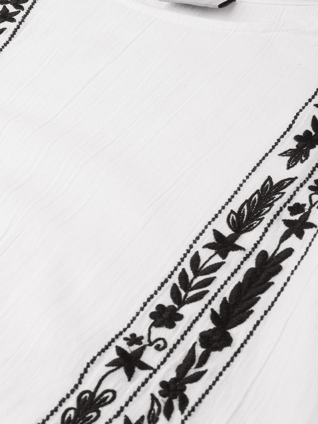 Contrast black & white cotton top
