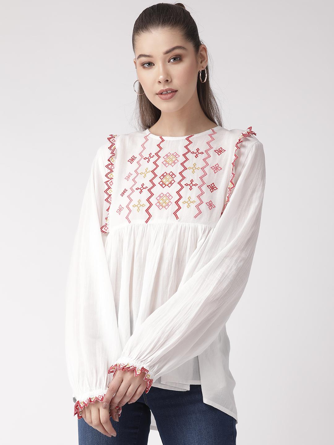 Multi Colour Embroidered Top