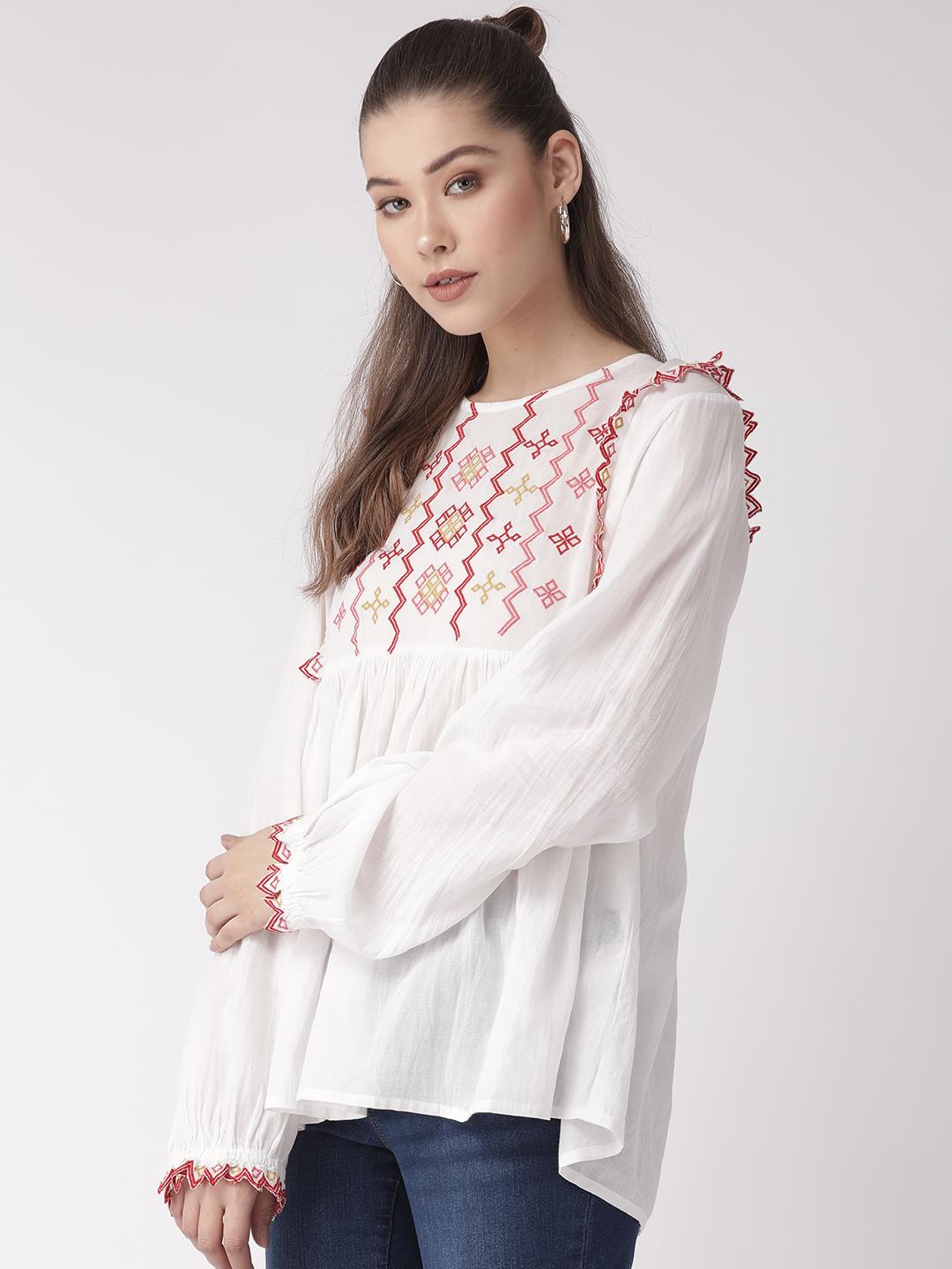 Multi Colour Embroidered Top