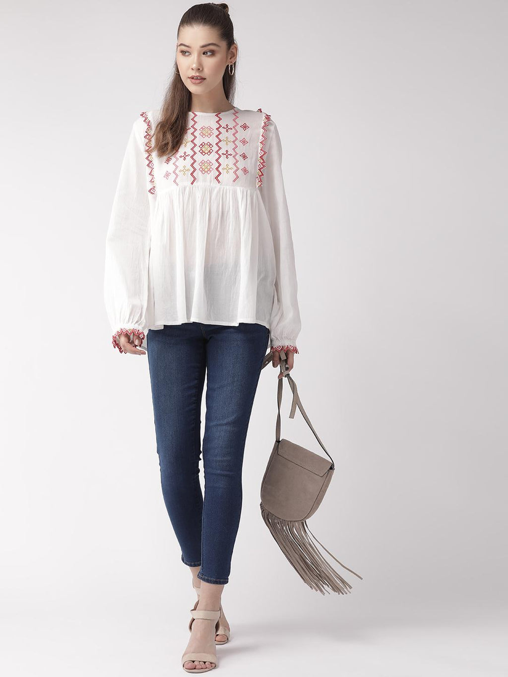 Multi Colour Embroidered Top