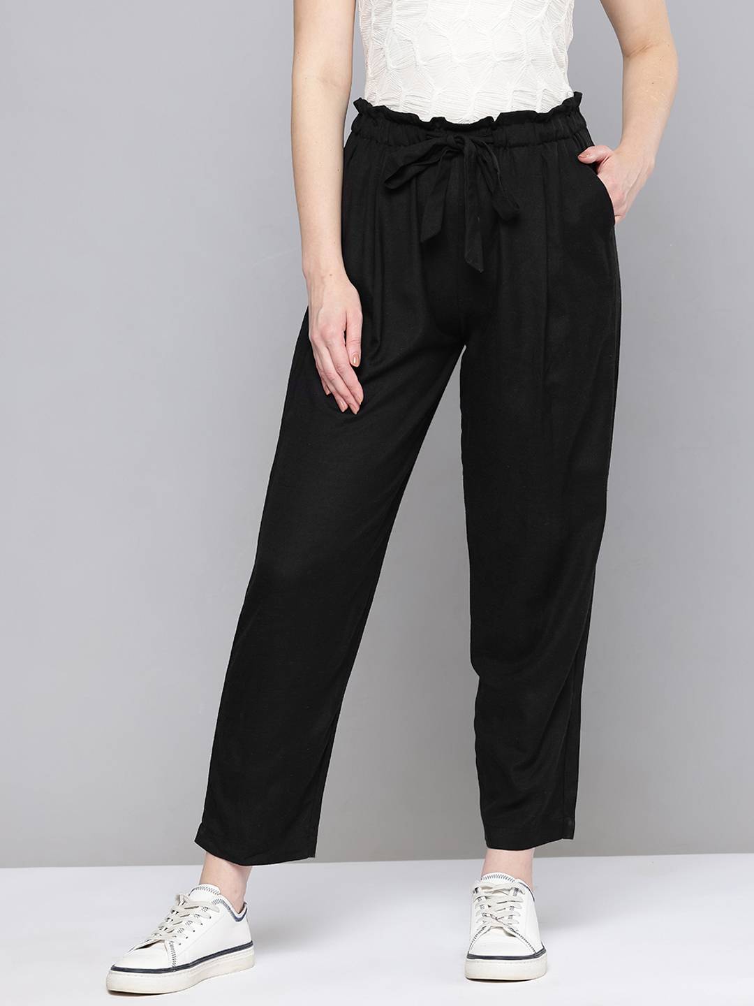 Scoup Women Relaxed Pleated Linen Trousers