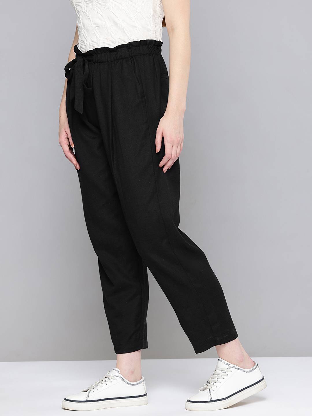 Scoup Women Relaxed Pleated Linen Trousers