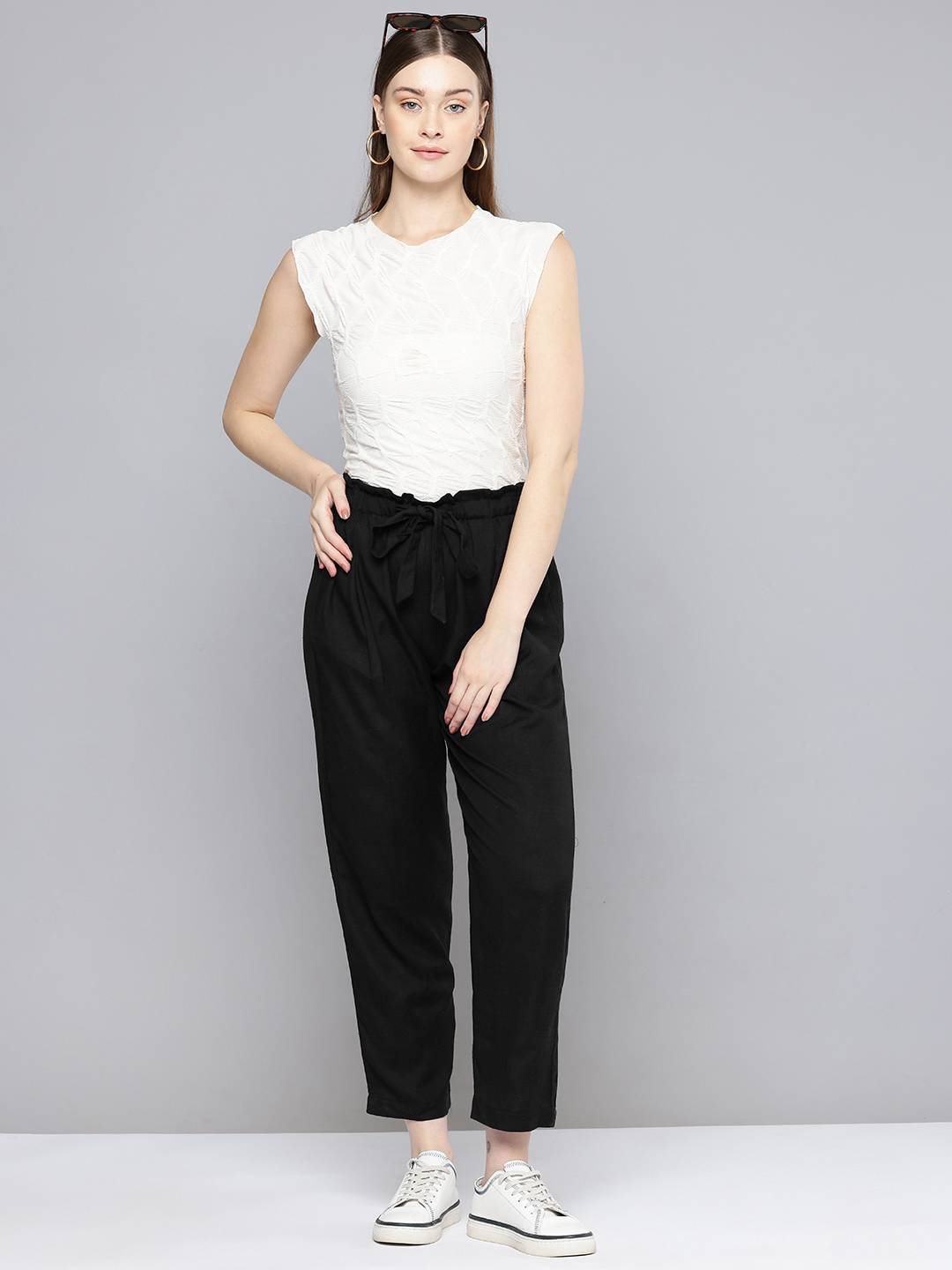 Scoup Women Relaxed Pleated Linen Trousers