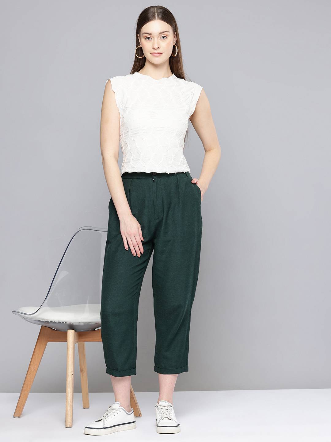 Scoup Women Relaxed Pleated Trousers