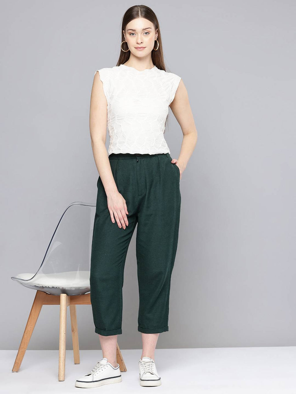 Scoup Women Relaxed Pleated Trousers
