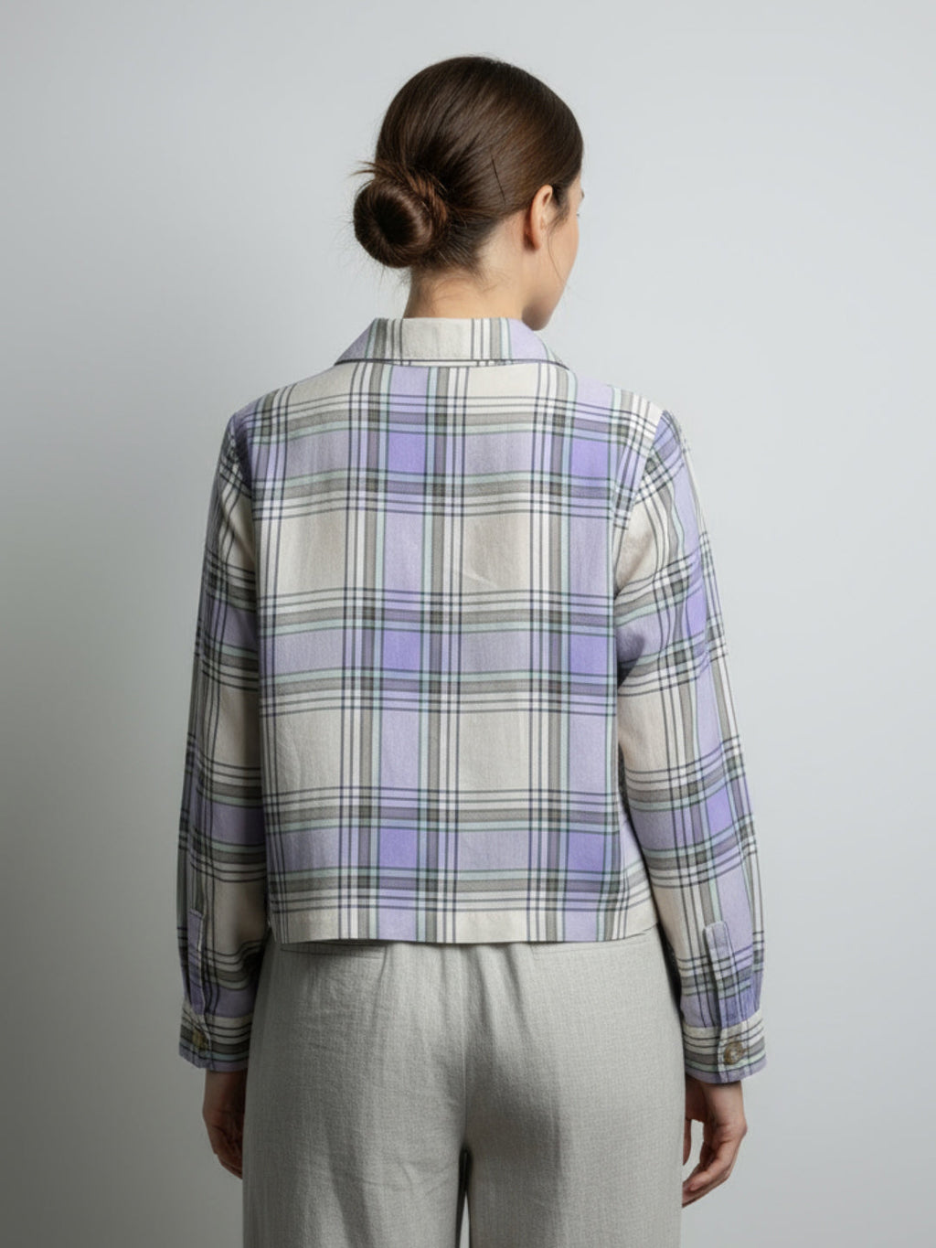 Short Rayon Check top